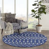 Nourison Grafix Blue Round 53 X 53 Area Rug  805-141299 Thumb 5