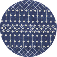 Nourison Grafix Blue Round 5'3" X 5'3" Area Rug  805-141299