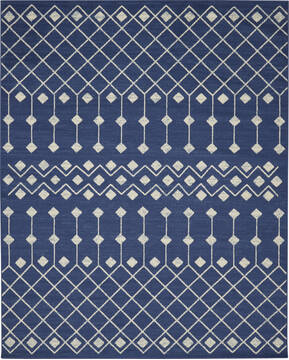 Nourison Grafix Blue Rectangle 8x10 ft Polypropylene Carpet 141301