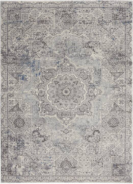 Nourison Grand Expressions Grey Rectangle 5x7 ft Polypropylene Carpet 141308