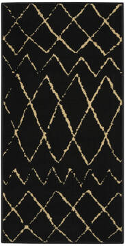 Nourison Grafix Black Rectangle 2x4 ft Polypropylene Carpet 141329