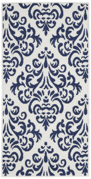 Nourison Grafix White Rectangle 2x4 ft Polypropylene Carpet 141331