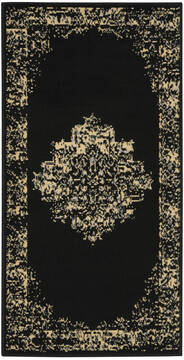 Nourison Grafix Black Rectangle 2x4 ft Polypropylene Carpet 141333