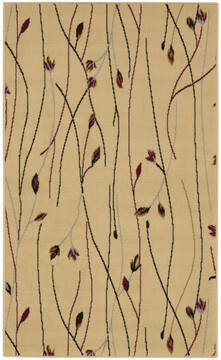 Nourison Grafix Beige Rectangle 3x5 ft Polypropylene Carpet 141342