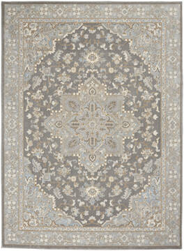 Nourison Grand Villa Grey Rectangle 5x7 ft Polypropylene Carpet 141367