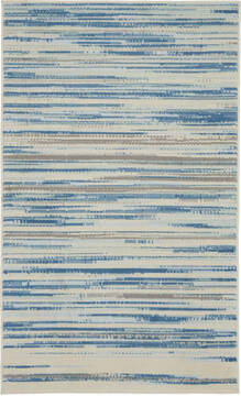 Nourison Jubilant Blue Rectangle 3x5 ft Polypropylene Carpet 141398