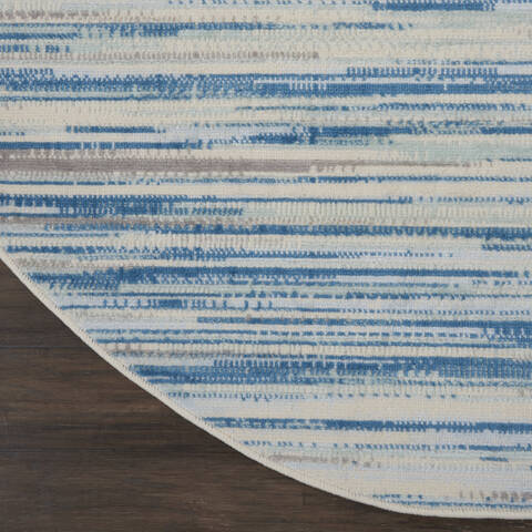 Nourison Jubilant Blue Round 80 X 80 Area Rug 805-141401 Image 1