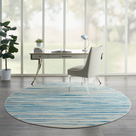 Nourison Jubilant Blue Round 80 X 80 Area Rug 805-141401 Image 3