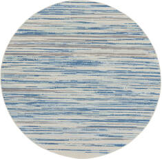 Nourison Jubilant Blue Round 7 to 8 ft Polypropylene Carpet 141401