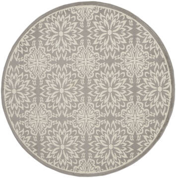 Nourison Jubilant Beige Round 7 to 8 ft Polypropylene Carpet 141409