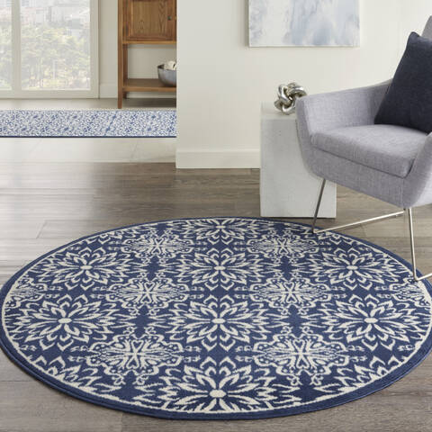 Nourison Jubilant Blue Round 53 X 53 Area Rug 805-141421 Image 3