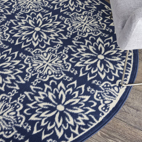 Nourison Jubilant Blue Round 53 X 53 Area Rug 805-141421 Image 4