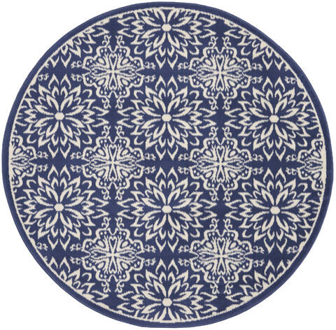 Nourison Jubilant Blue Round 53 X 53 Area Rug 805-141421 Image 0