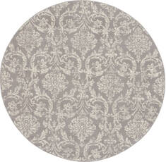 Nourison Jubilant Grey Round 7 to 8 ft Polypropylene Carpet 141430