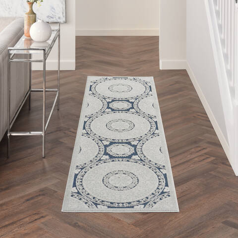 Nourison Key Largo Blue Runner 22 X 100 Area Rug 805-141501 Image 3