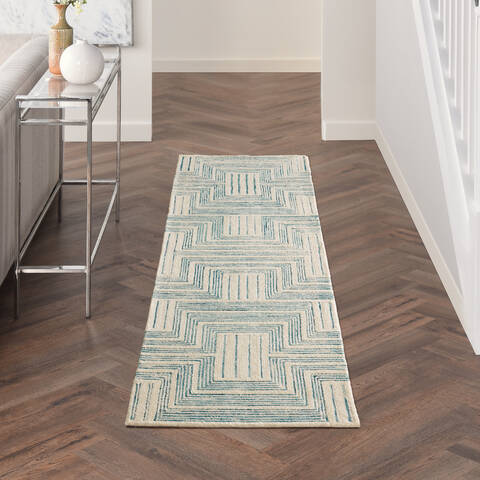 Nourison Linked Beige Runner 23 X 76 Area Rug 805-141559 Image 3
