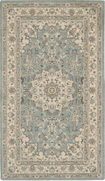 Nourison Living Treasures Blue Rectangle 2x4 ft Wool Carpet 141564
