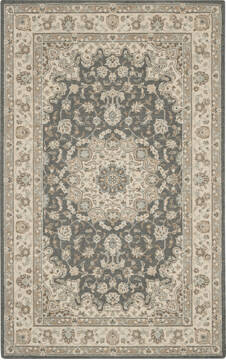 Nourison Living Treasures Grey Rectangle 4x6 ft Wool Carpet 141573