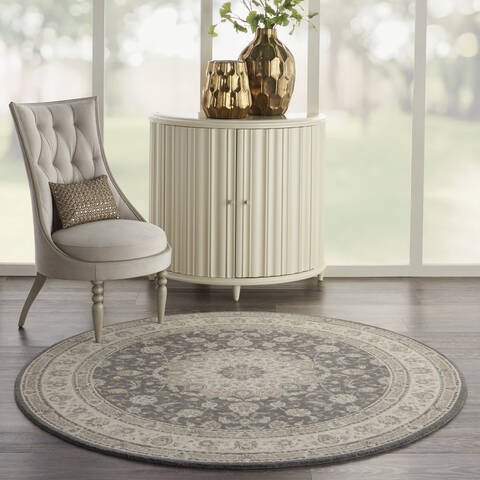 Nourison Living Treasures Grey Round 510 X 510 Area Rug 805-141574 Image 3