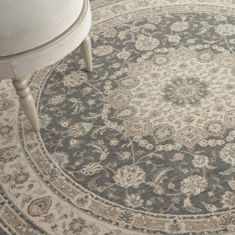 Nourison Living Treasures Grey Round 510 X 510 Area Rug 805-141574 Image 4