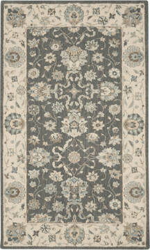 Nourison Living Treasures Grey Rectangle 2x4 ft Wool Carpet 141578
