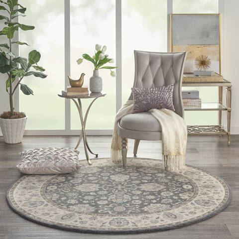 Nourison Living Treasures Grey Round 510 X 510 Area Rug 805-141581 Image 3
