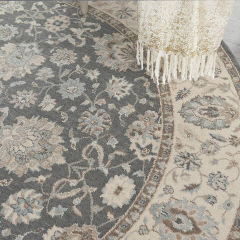 Nourison Living Treasures Grey Round 510 X 510 Area Rug 805-141581 Image 4
