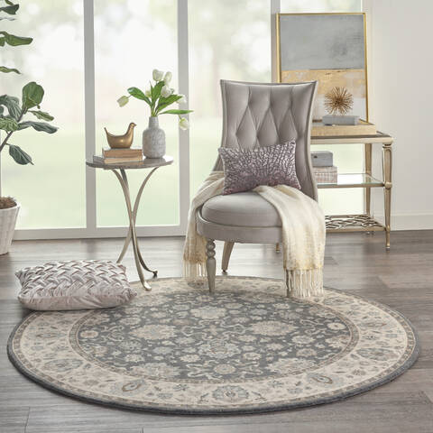 Nourison Living Treasures Grey Round 510 X 510 Area Rug 805-141581 Image 5