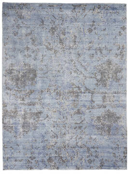 Nourison Lucent Blue Rectangle 4x6 ft Bamboo Silk Carpet 141591