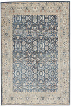 Nourison Malta Blue Rectangle 5x8 ft Polypropylene Carpet 141695