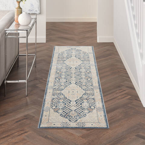 Nourison Malta Blue Runner 22 X 77 Area Rug 805-141708 Image 3
