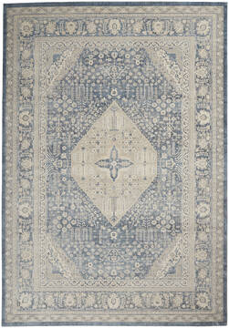Nourison Malta Blue Rectangle 8x11 ft Polypropylene Carpet 141725