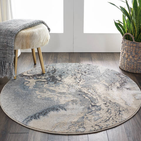 Nourison Maxell Grey Round 53 X 53 Area Rug 805-141738 Image 4