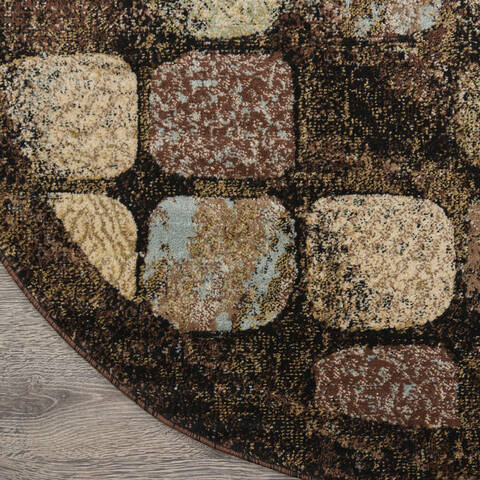 Nourison Modesto Grey Round 710 X 710 Area Rug 805-141757 Image 1