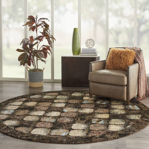 Nourison Modesto Grey Round 710 X 710 Area Rug 805-141757 Image 5