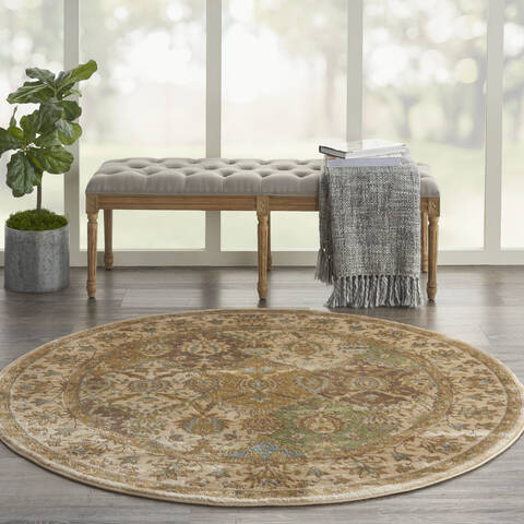 Nourison Modesto Beige Round 53 X 53 Area Rug 805-141761 Image 3