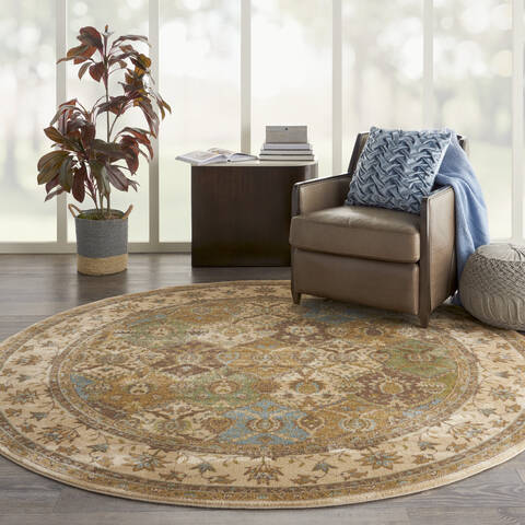 Nourison Modesto Beige Round 710 X 710 Area Rug 805-141764 Image 3