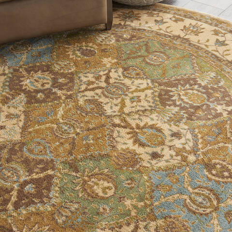 Nourison Modesto Beige Round 710 X 710 Area Rug 805-141764 Image 4