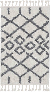 Nourison Moroccan Shag White Rectangle 2x4 ft Polypropylene Carpet 141791