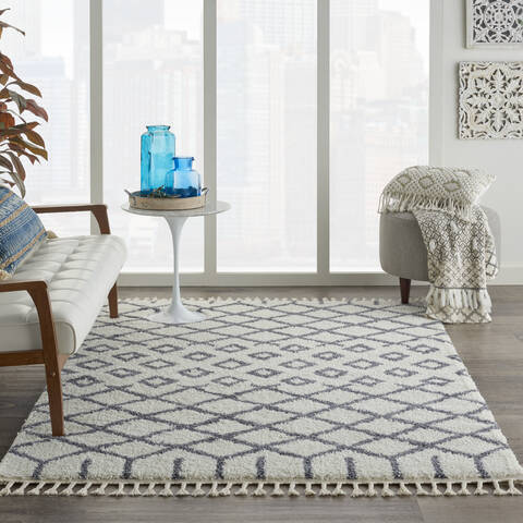 Nourison Moroccan Shag White 311 X 67 Area Rug 805-141793 Image 3