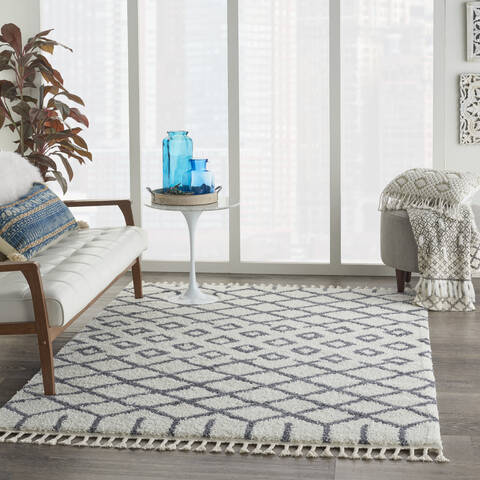 Nourison Moroccan Shag White 311 X 67 Area Rug 805-141793 Image 5