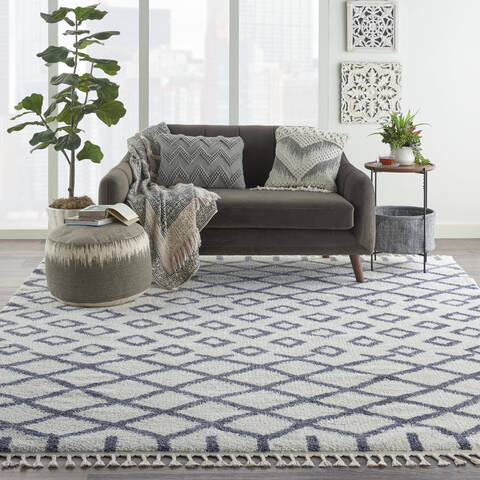 Nourison Moroccan Shag White 710 X 106 Area Rug 805-141795 Image 3