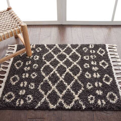 Nourison Moroccan Shag Grey 22 X 40 Area Rug 805-141797 Image 3