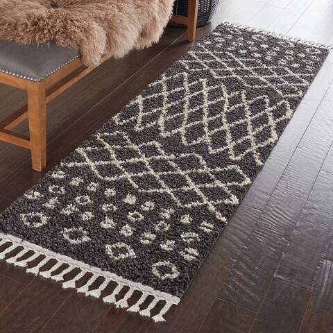 Nourison Moroccan Shag Grey Runner 22 X 81 Area Rug 805-141798 Image 3