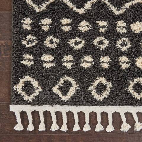 Nourison Moroccan Shag Grey 311 X 67 Area Rug 805-141799 Image 1