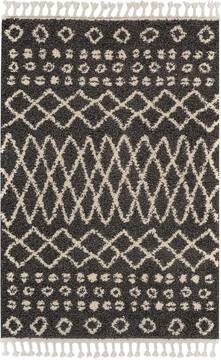 Nourison Moroccan Shag Grey Rectangle 5x7 ft Polypropylene Carpet 141799