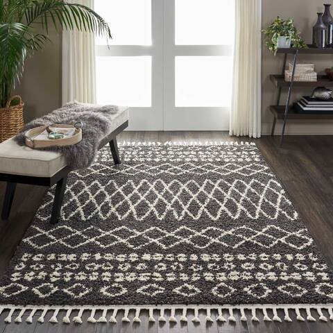 Nourison Moroccan Shag Grey 53 X 711 Area Rug 805-141800 Image 3