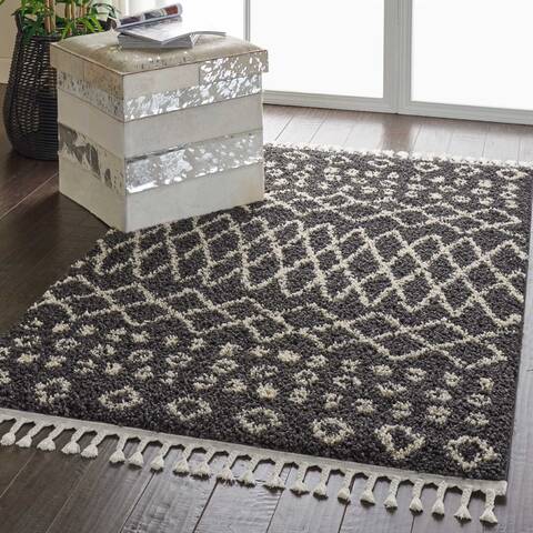 Nourison Moroccan Shag Grey 53 X 711 Area Rug 805-141800 Image 5
