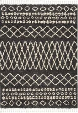 Nourison Moroccan Shag Grey Rectangle 5x8 ft Polypropylene Carpet 141800