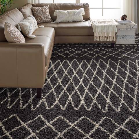 Nourison Moroccan Shag Grey 93 X 129 Area Rug 805-141802 Image 4